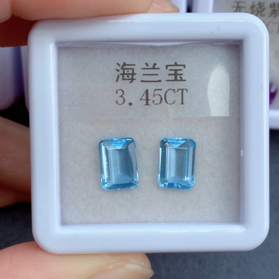 海蓝宝石笔搁未镶嵌3.45克拉裸石