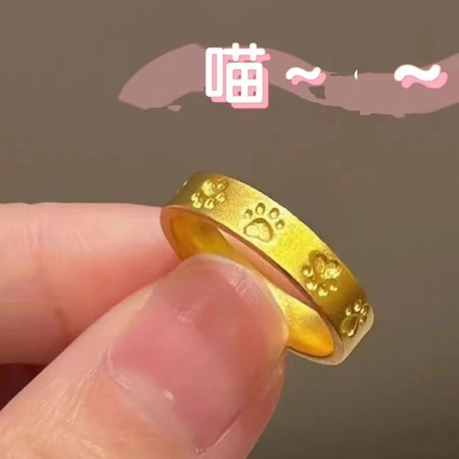 铜合金戒指 猫爪戒指女款首饰光面时尚指环精致饰品可爱可调节