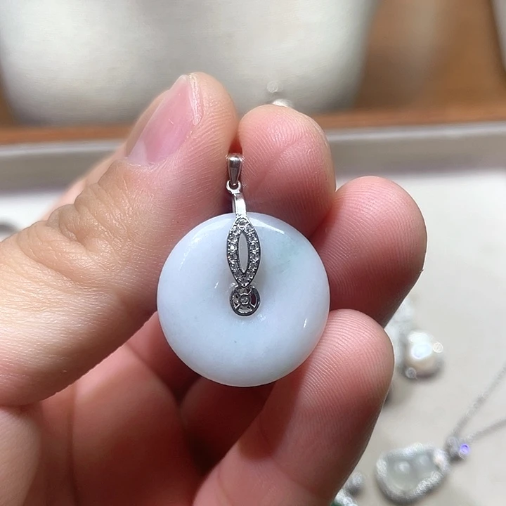 坠链均925银锆石平安扣