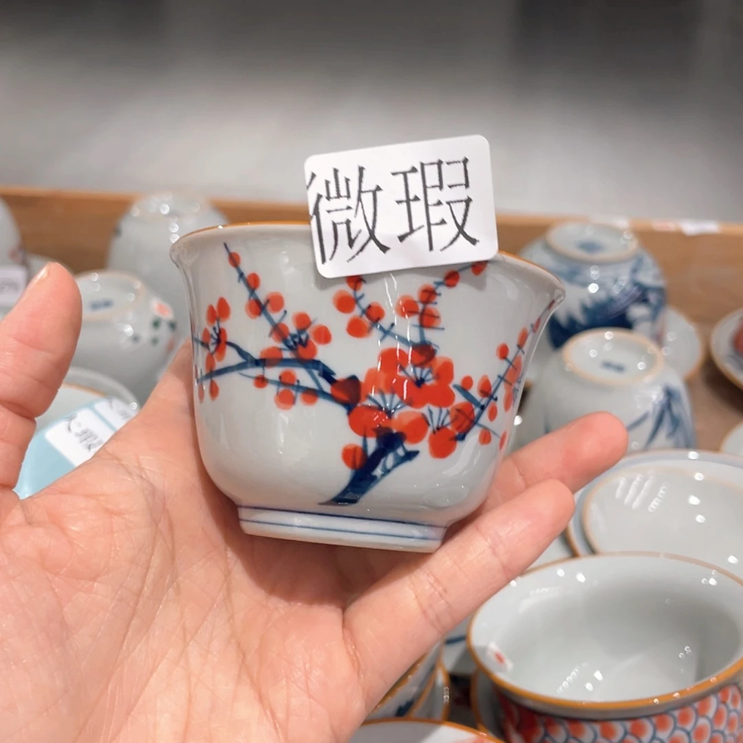 釉下彩纯手绘有瑕