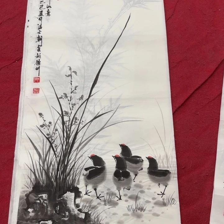 国画花鸟等多种鸟类的栖息