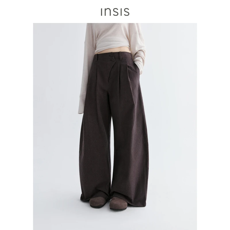 INSISFEMME偏门襟新中式阔腿裤FN25312301