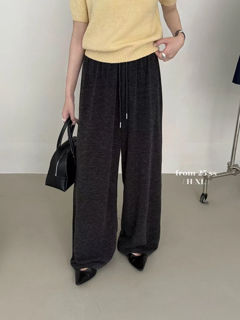 HXL@61266 韩系简约百搭针织拖地裤 2-24