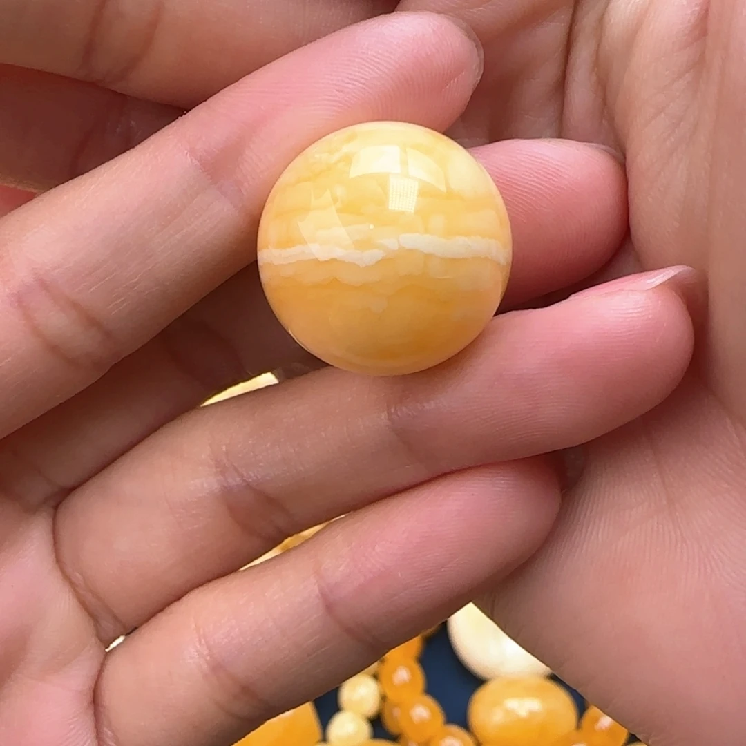 琥珀颈饰未镶嵌D*ι圆珠挂件