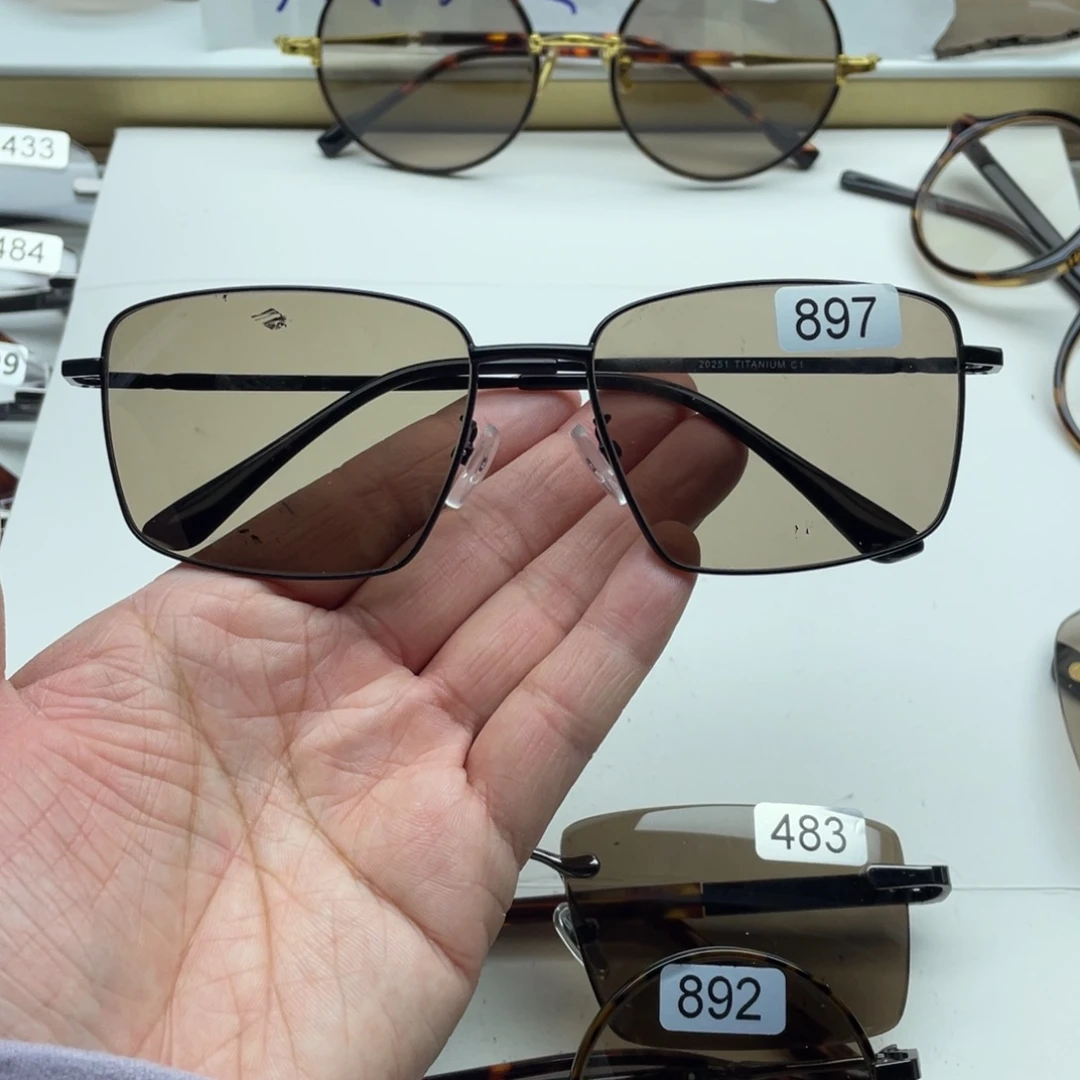 茶水晶全框眼镜 897