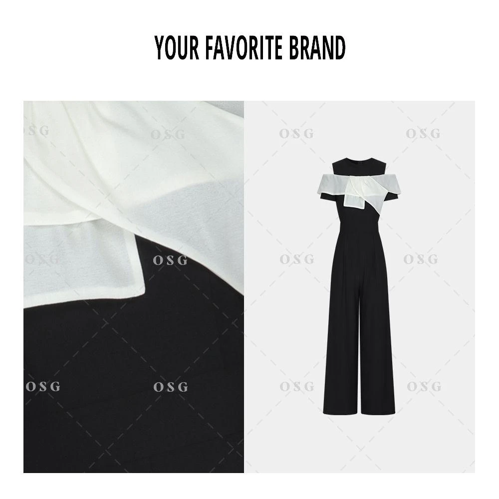 诺诺专属【米兰假日】新款上新气质显瘦设计师黑色连体裤G25256201