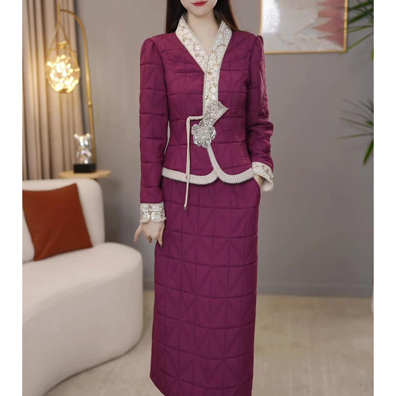 【冬季新品】C1269时尚高端中长款保暖棉服棉衣修身显瘦冬季潮流