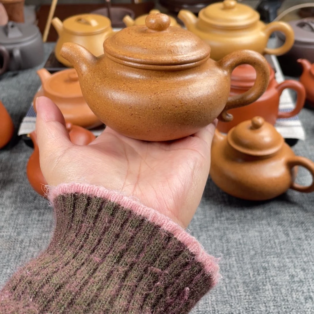 紫砂茶壶黄降坡仿古全手30目200
