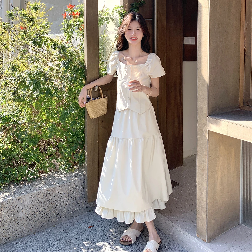 夏装新款巨好看气质显瘦上衣＋半身裙两件套2C135-6897P145K218