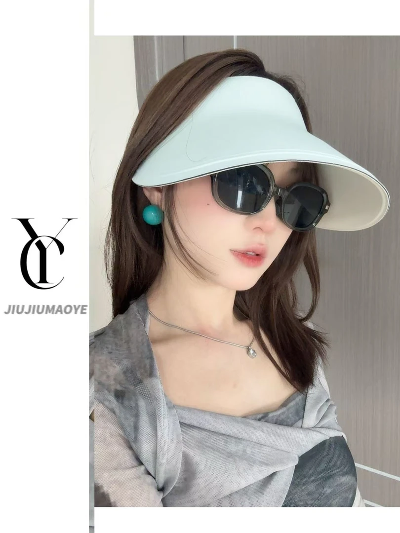 2025新款夏季出游防晒一体无痕帽子女防紫外线遮阳百搭空顶帽休闲