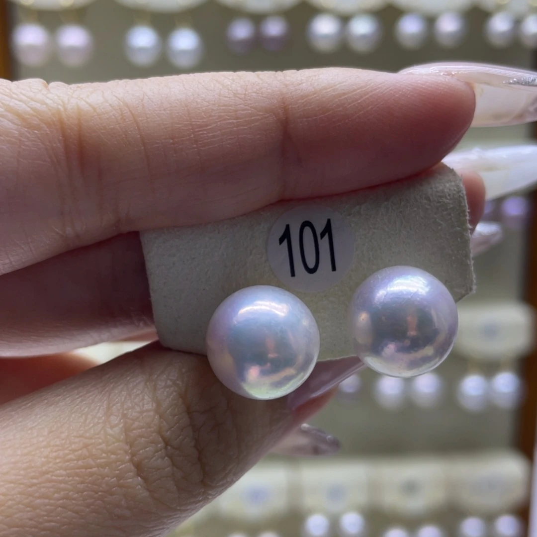 淡水珍珠耳饰18K金镶嵌