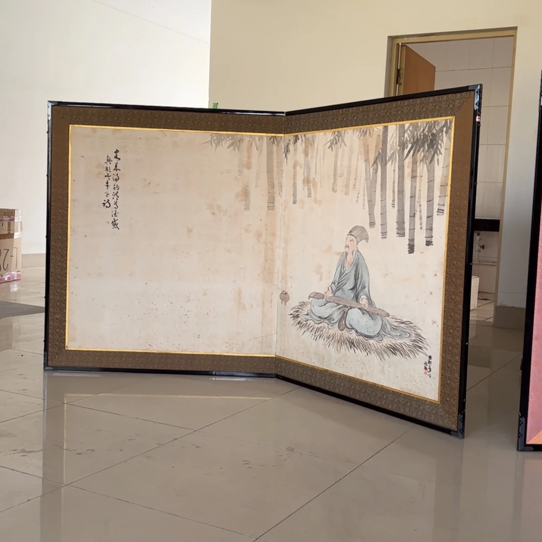 绘画屏风框画茶空间设计