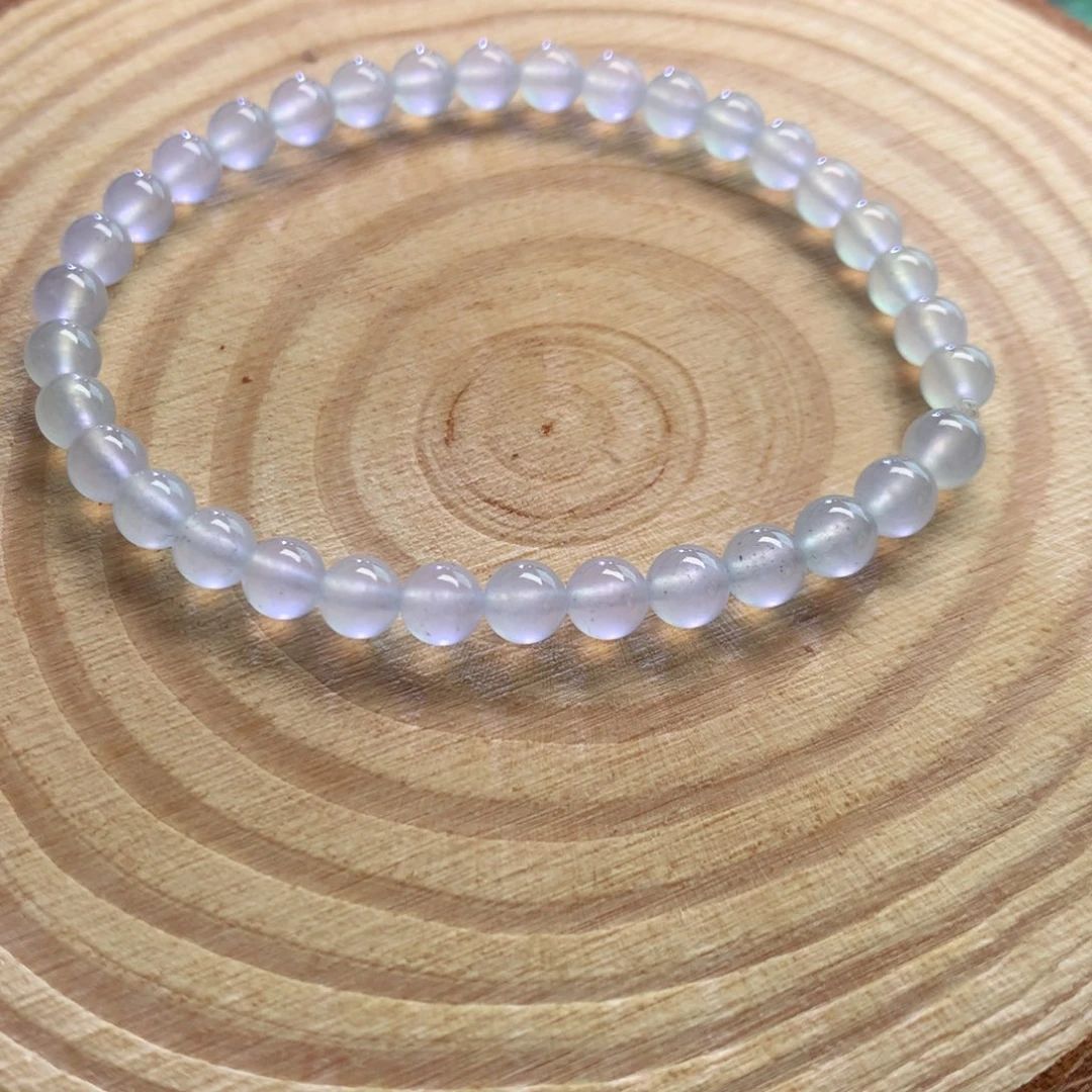 翡翠未镶嵌手链5mm高冰