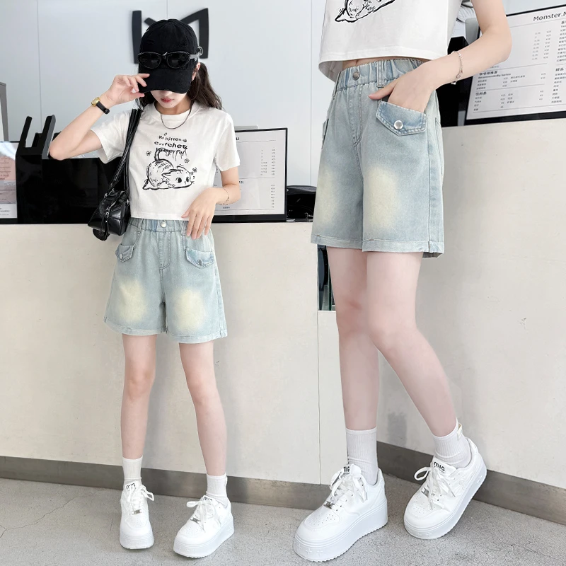 女童牛仔短裤外穿夏季薄款2025新款中大童时尚洋气牛仔裤儿童夏装