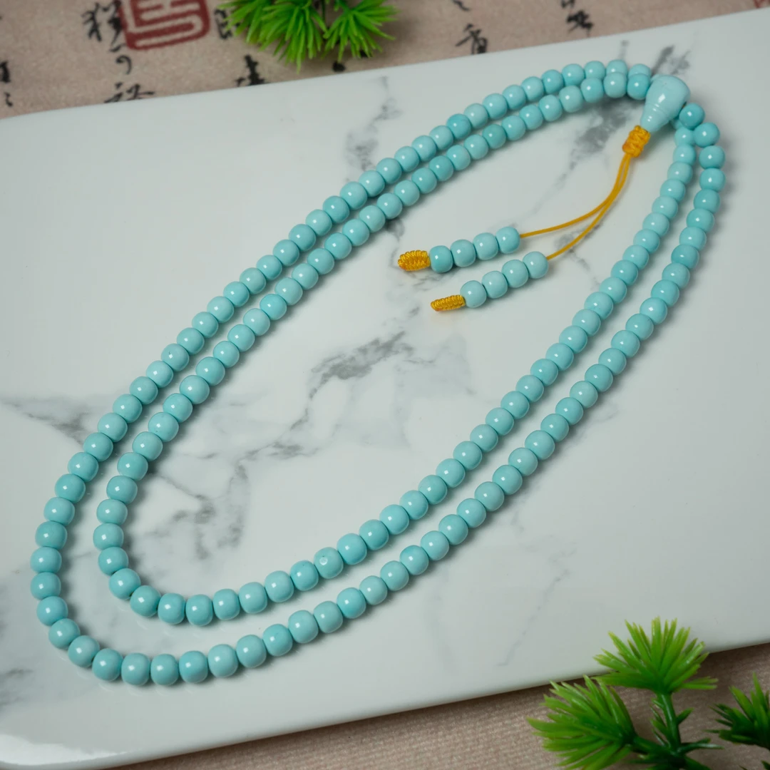 【东方灵玉】原矿高瓷精品绿松石108项链颈链气质款新年好物