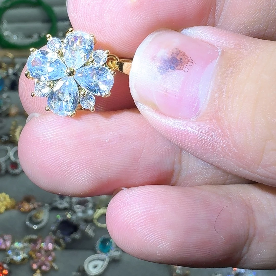 托帕石戒指银S925镶嵌