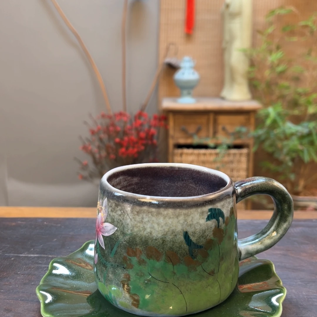 杯景德镇柴烧手绘陶瓷