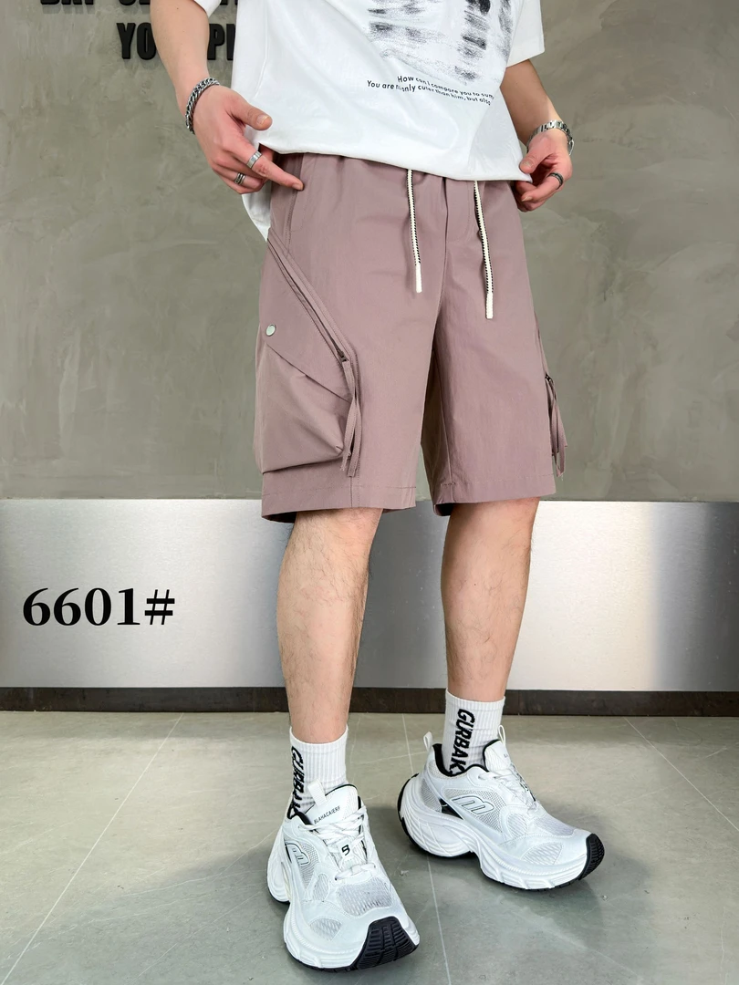 6601夏季薄款多口袋工装五分裤男士宽松休闲工装短裤男透气速干裤