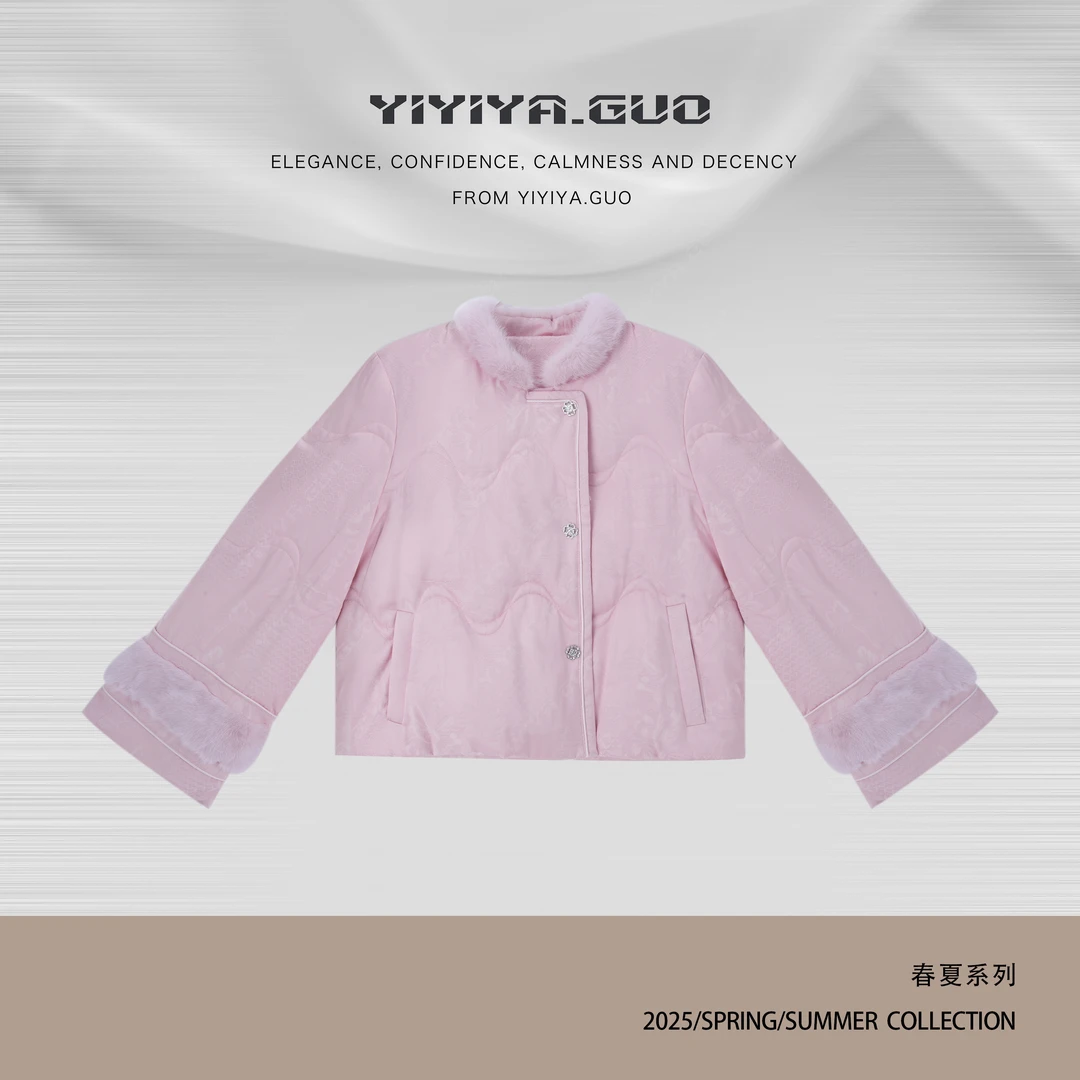 yiyiya.Guo艺艺吖【满分松弛】新中式中国风毛领鹅绒羽绒服25SS0400