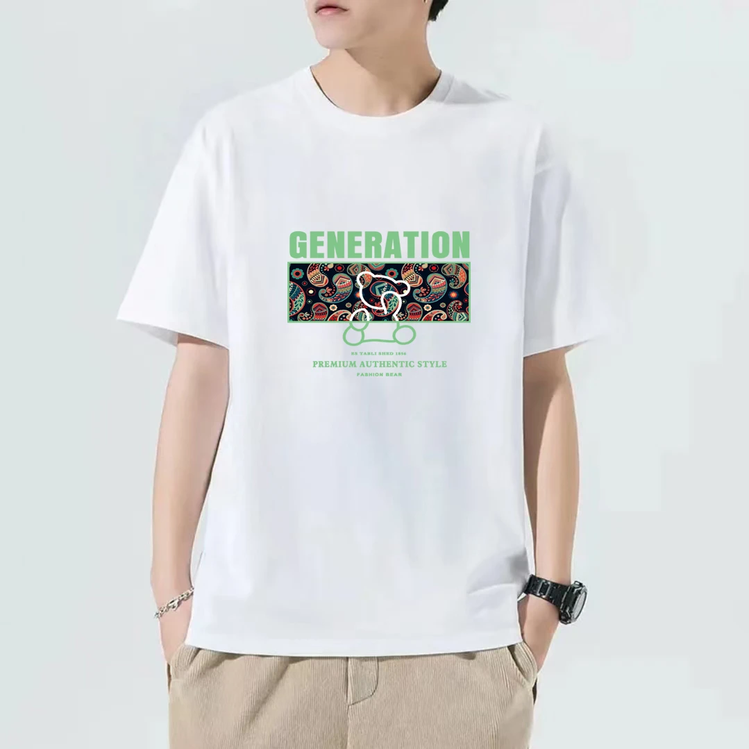 男士t恤短袖新款韩版圆领印花半袖潮流夏季休闲百搭青少年打底衫