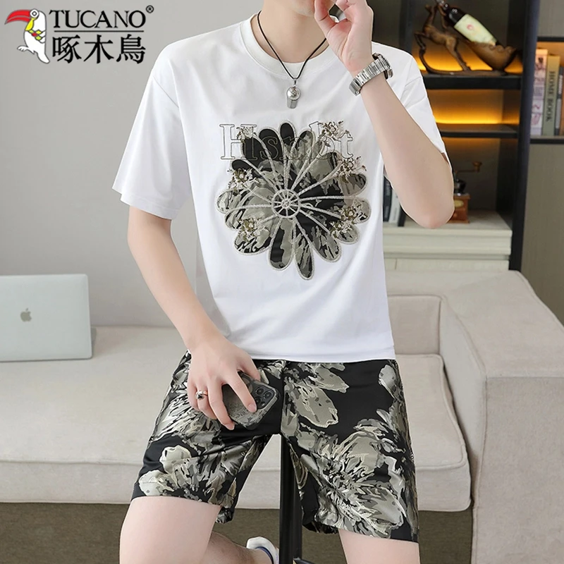 TUCANO/啄木鳥男士休闲套装夏季爆款圆领短袖短裤韩版薄款两件套