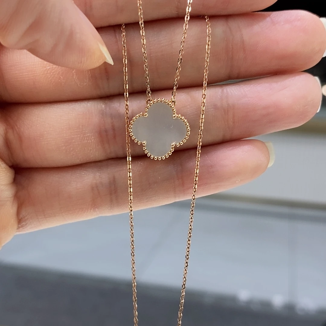 贝壳（贝母）套链18K金镶嵌白13mmk枚