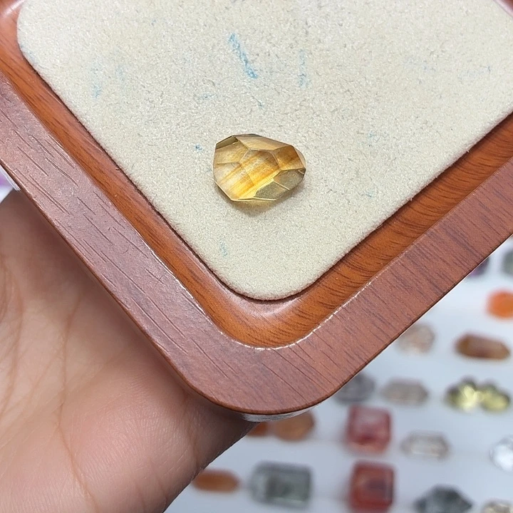 水晶珠宝半成品银S925镶嵌黄水随型打孔定制不退换