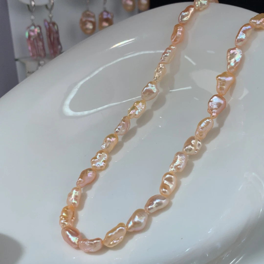 我***阳淡水珍珠银S925镶嵌项链