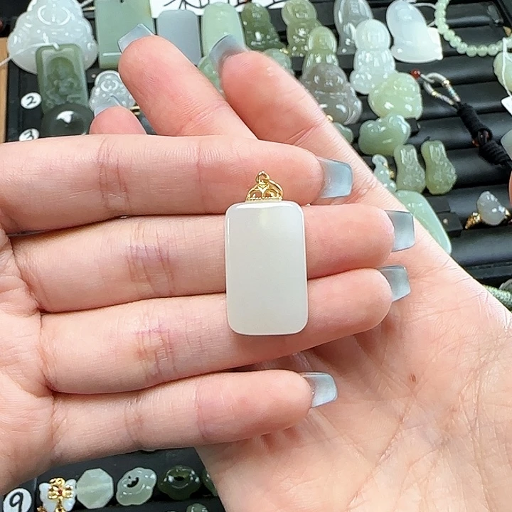 和田玉银S925镶嵌颈饰