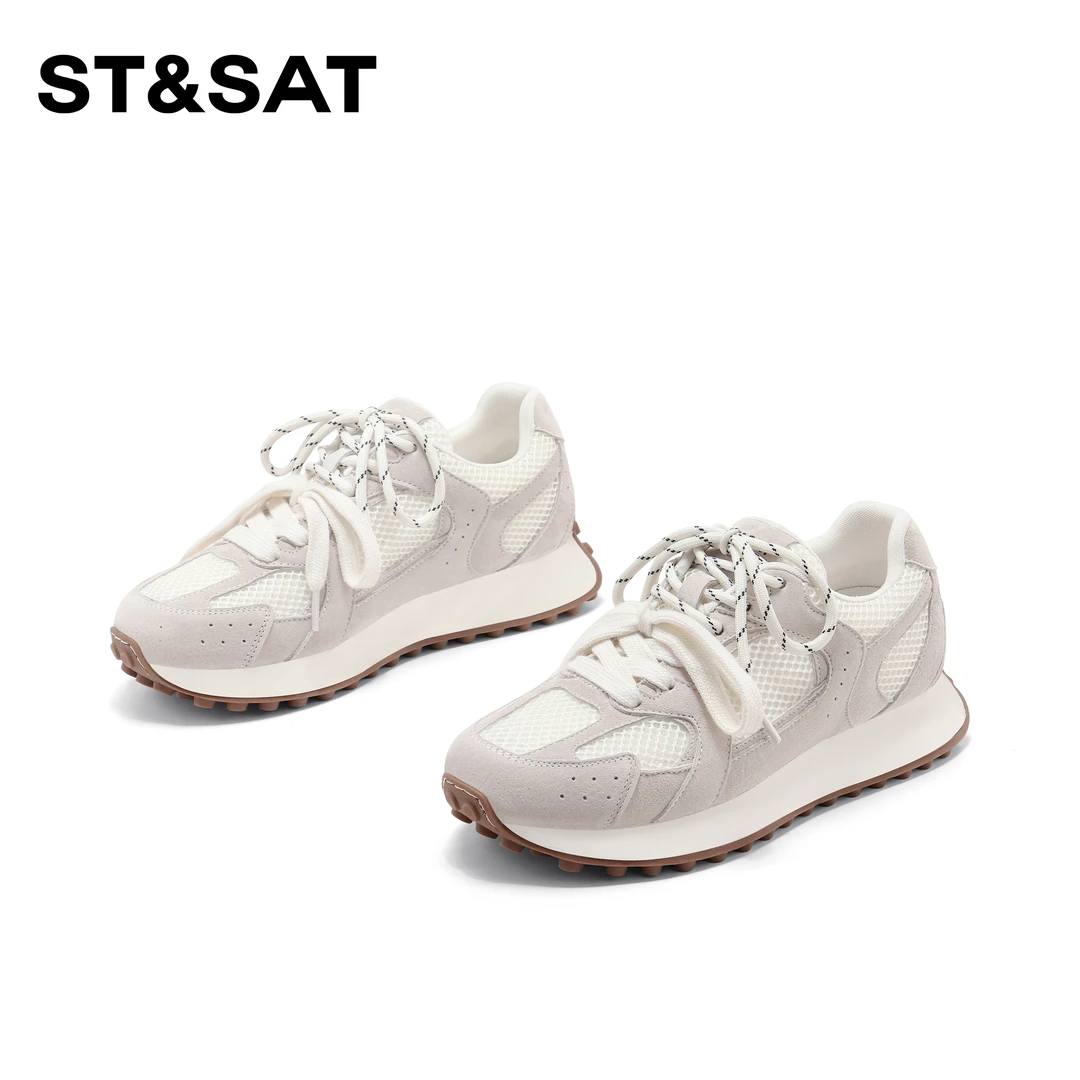 St&Sat/星期六厚底百搭时尚休闲鞋2025春季新款透气阿甘鞋女潮流