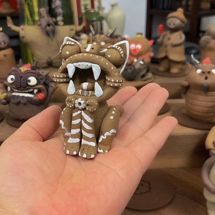 泥塑纯手工香插摆件