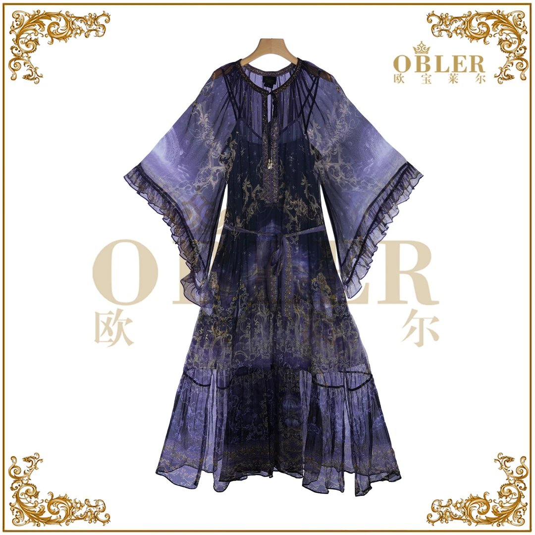 【欧宝莱尔】新款气质时尚轻奢女装连衣裙305-25447