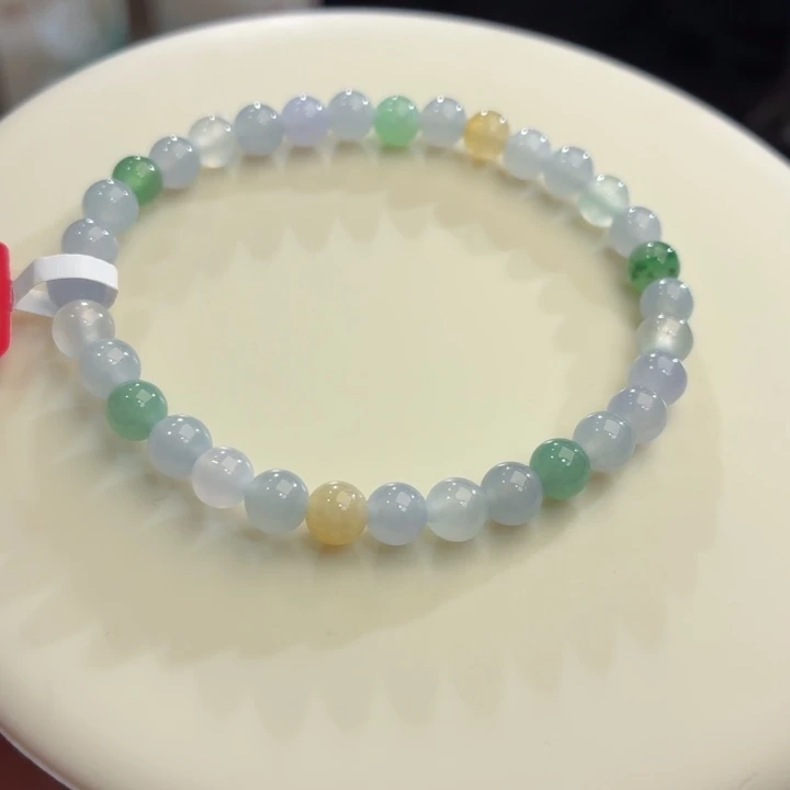 翡翠未镶嵌手链冰胶马卡龙卡5.6