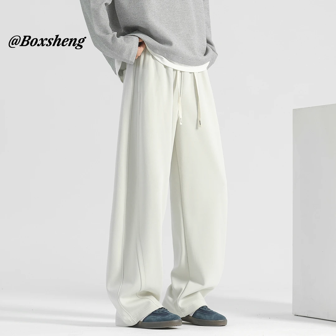 垂感美式弯刀裤男款春秋阔腿直筒裤2025新款休闲裤子秋季运动卫裤