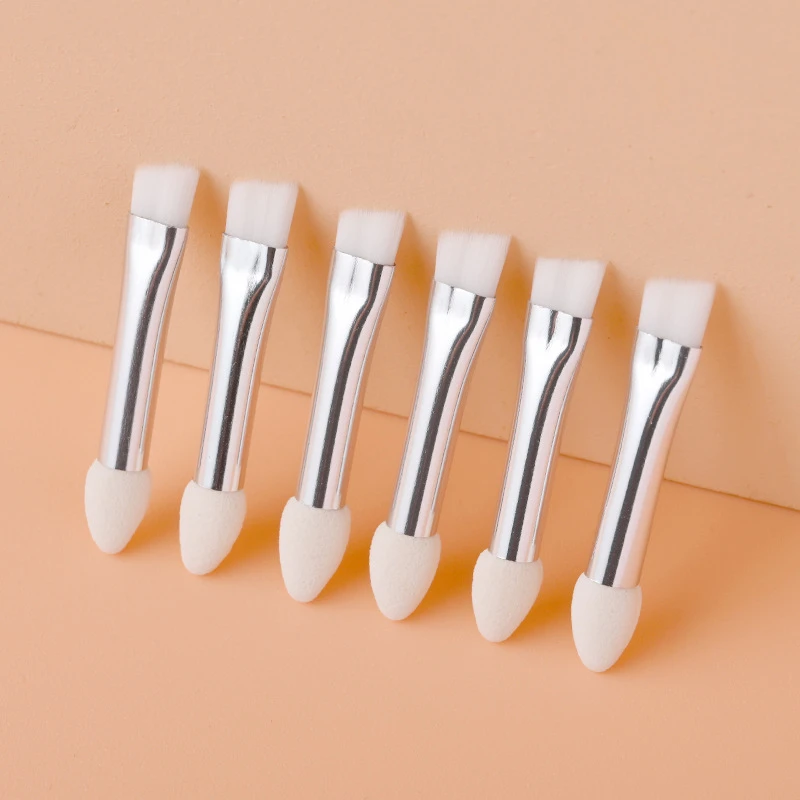 双头眼影刷银色眼影海绵棒眼线刷刀锋多用化妆刷眼影盘配件替换刷