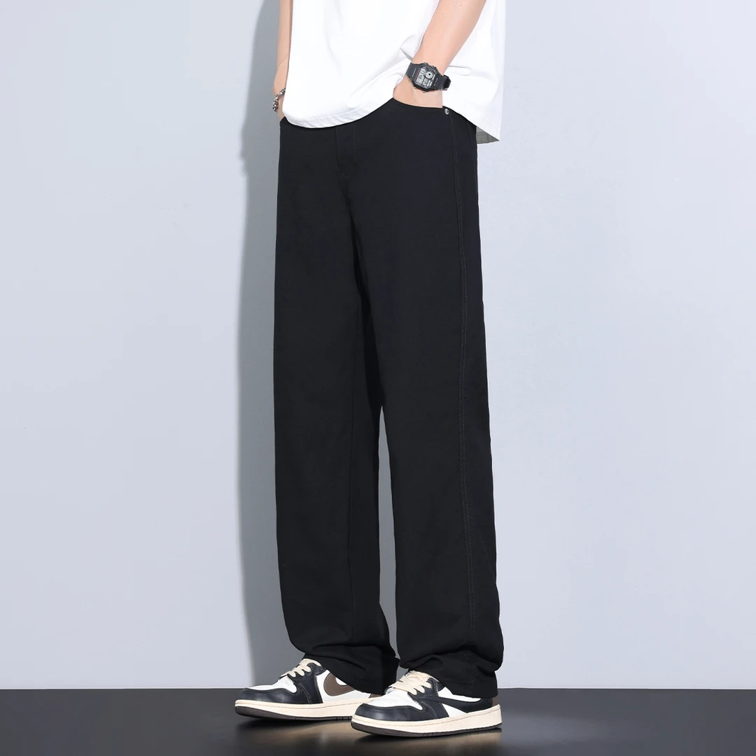 Kuvine2025夏季美式宽松直筒百搭舒爽透气不闷外穿休闲风长裤男款