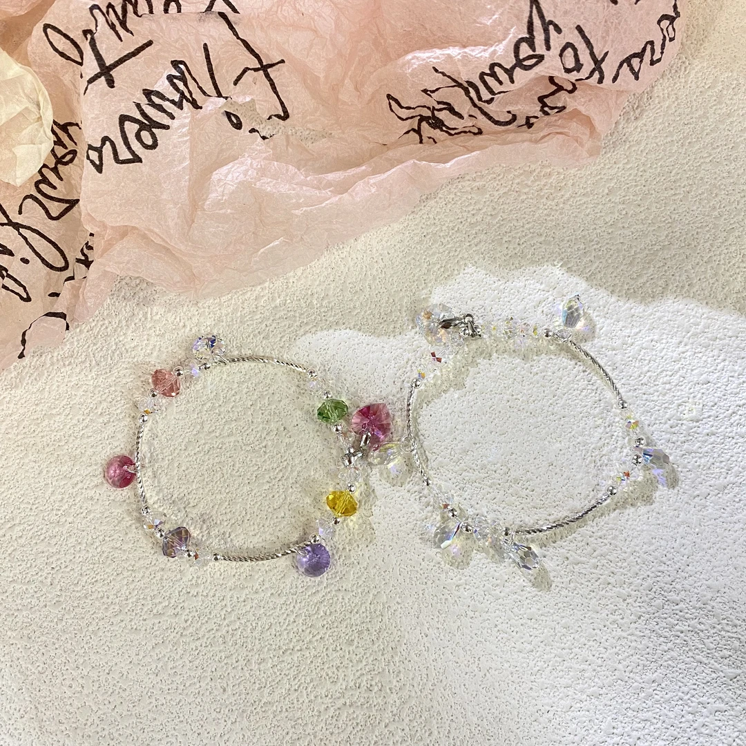 非金属仿水晶手链 弯管坠晶手链 7845