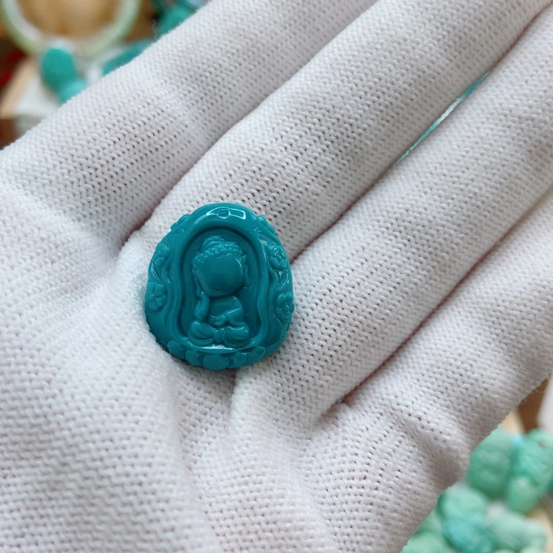 绿松石未镶嵌宝宝佛
