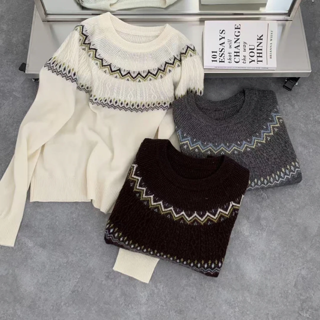 【贝希】2531费尔岛提花毛衫