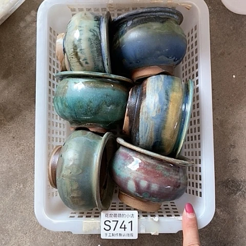 紫砂花盆741微瑕品口径7到8左右