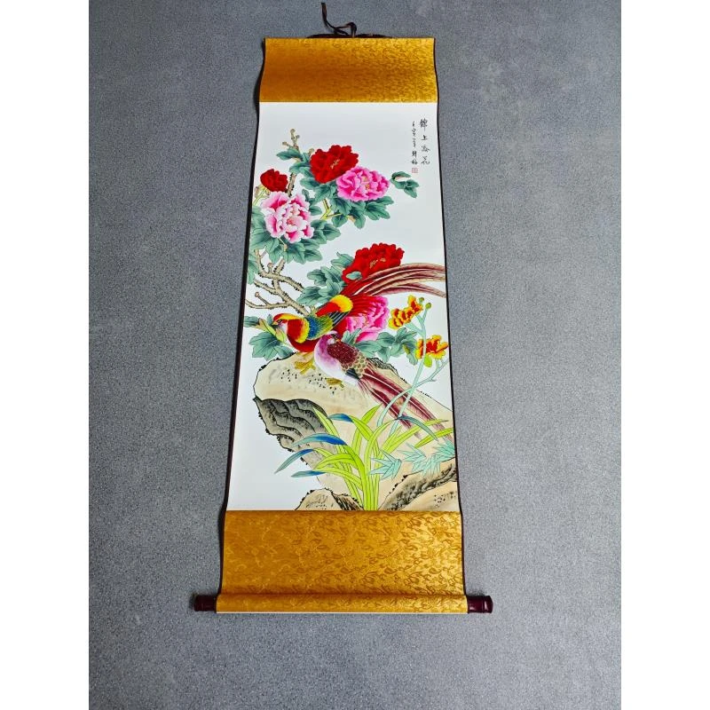 140*45(锦上添花)客厅卧室客厅茶室高精复原软装挂画手工装裱