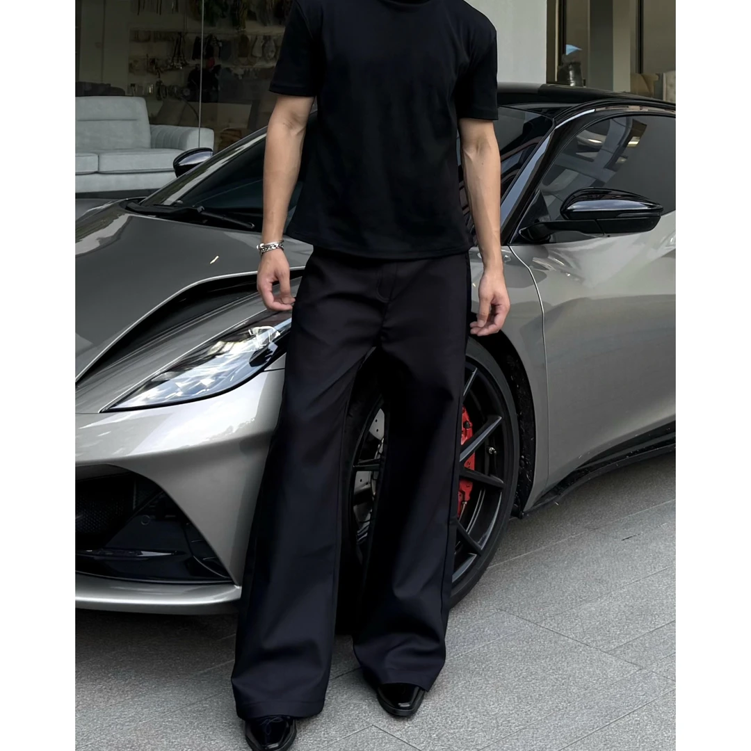 CHAOFFF小众高级感直筒微喇显高四季通勤简约休闲长款西裤038