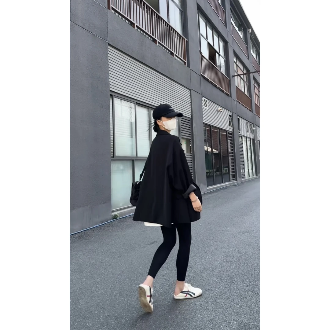 硕哥西装外套女宽松休闲落肩上衣百搭显白潮流 22721