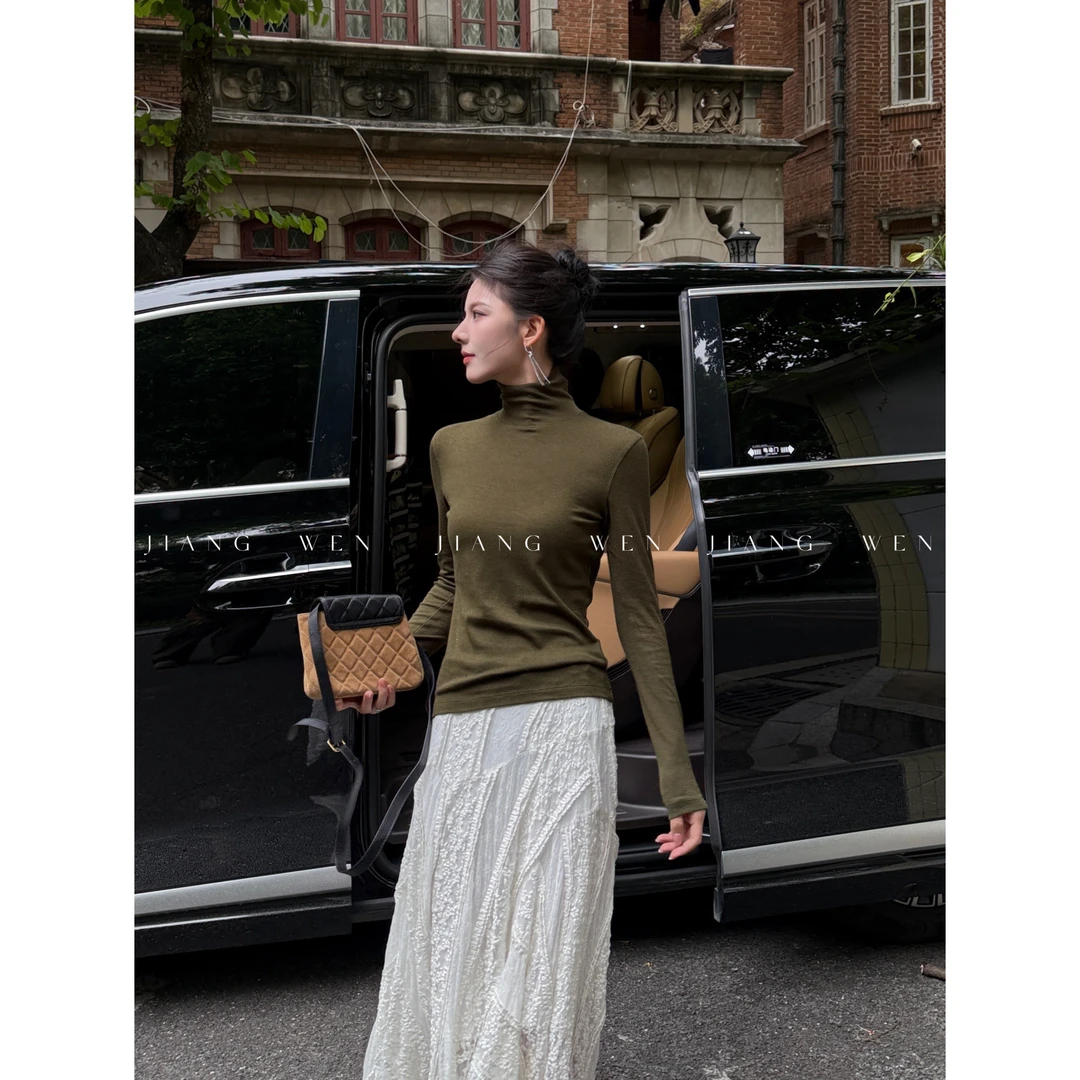 【珍珠羊绒衫】姜雯“山羊绒”亲肤舒适高领修身软糯打底衫