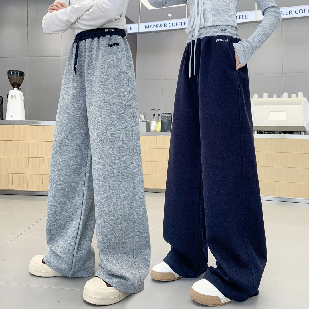 儿童秋装2025年大女童装裤子春秋款运动卫裤秋季6-12岁阔腿直筒裤