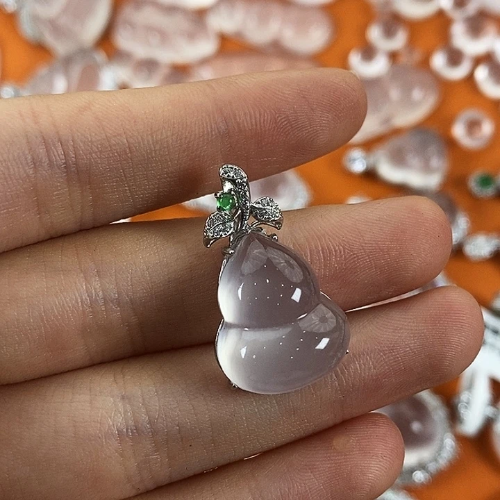 石英质玉银S925镶嵌颈饰