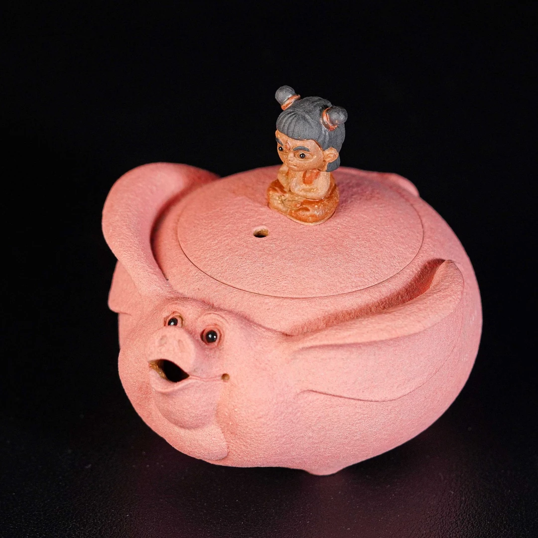 玉成窑老段泥 小飞猪手抓壶 紫砂壶 宜兴原矿紫砂全手工紫砂壶