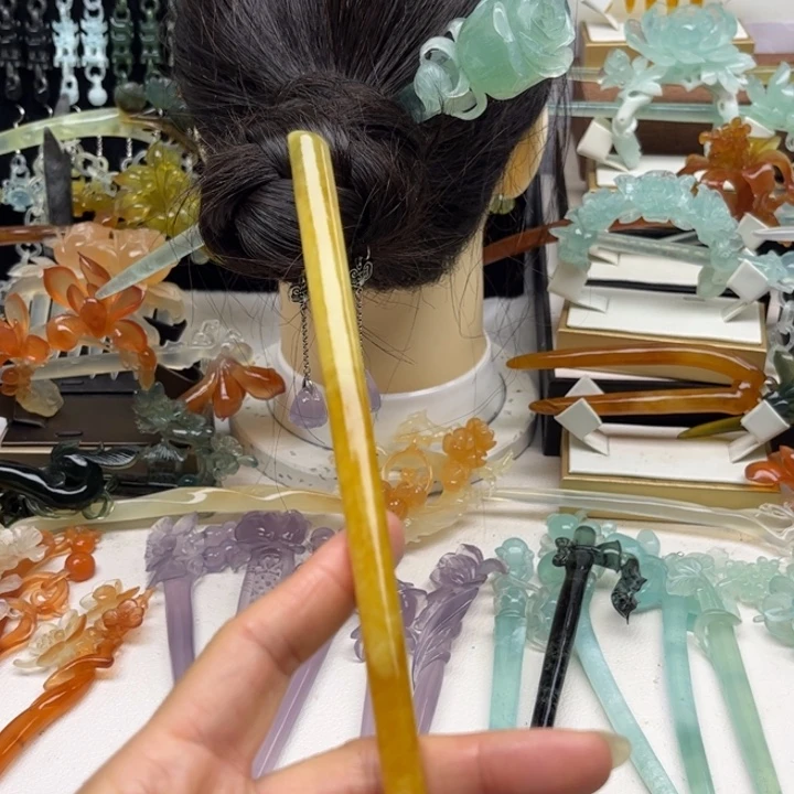 蛇纹石玉合金发簪