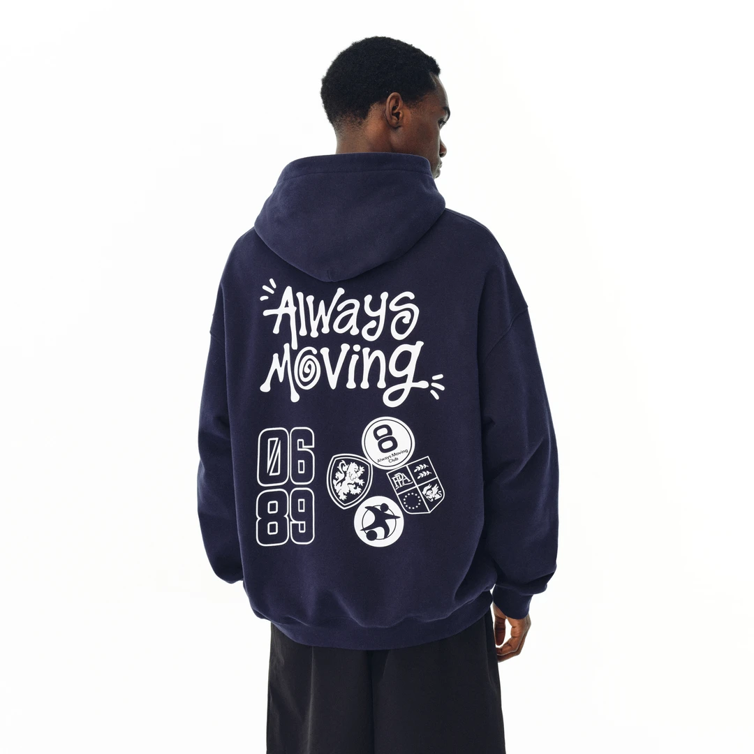 FPA运动涂鸦徽章连帽卫衣 春季宽松情侣装潮牌潮流美式帽衫男