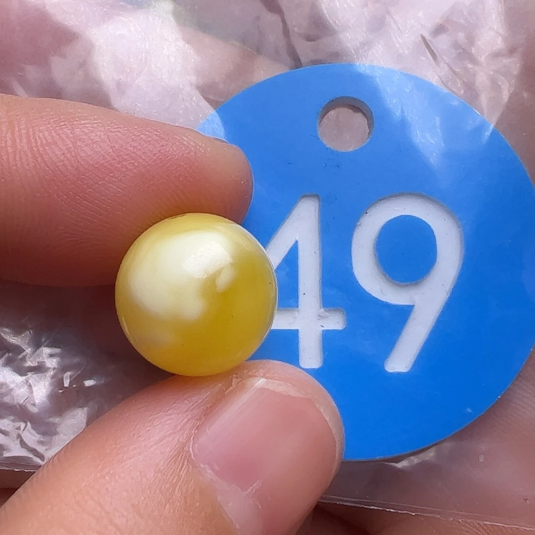 未镶嵌蜜蜡裸石12mm花粉